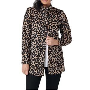 StyleList by Micaela Printed Funnel Neck Coat Mod Animal. Size 3X